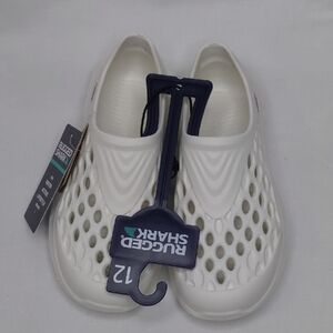Rugged Shark White Boys Water Shoes Sz 12